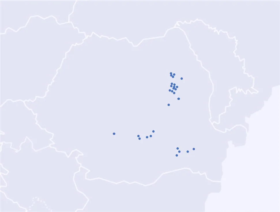 Map of Mazarine Energy fields in Romania